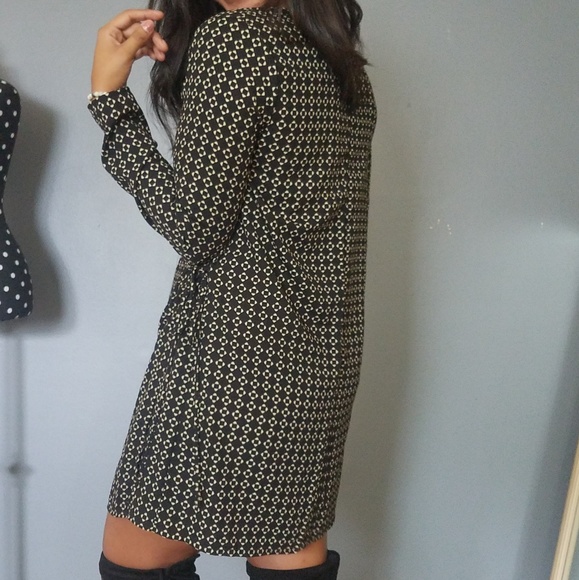 HIGH EXPECTATIONS BLACK CREAM SHIFT DRESS - Picture 2 of 5